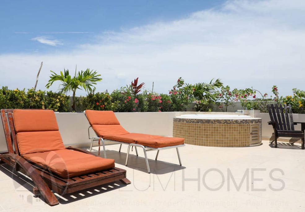Kick Back and Soak Up the Sun on the Private Roof Top Patio