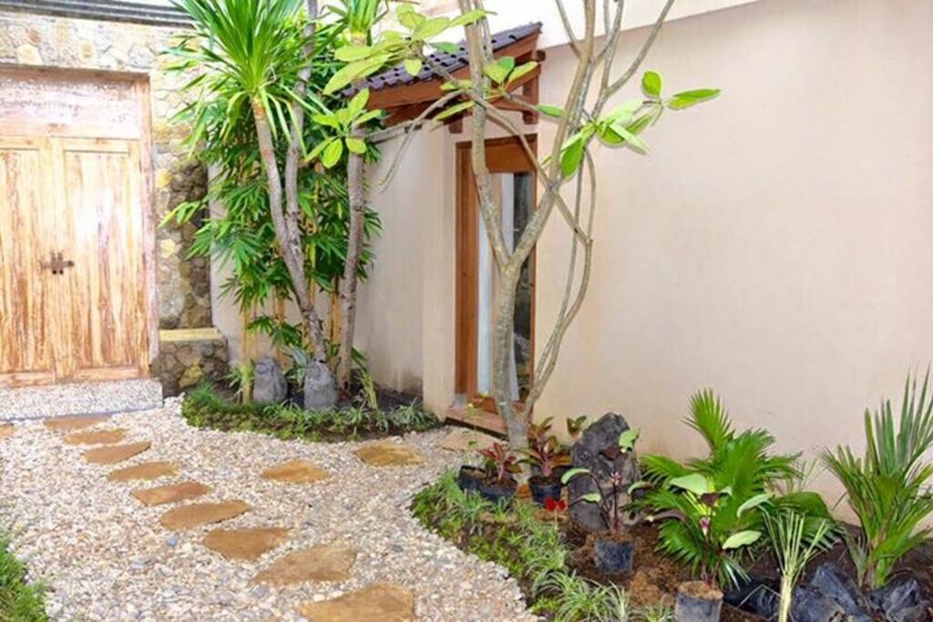 DEWI DANU VILLA ENTRANCE AND DOOR TO BEDROOM 2 DOWNSTAIRS