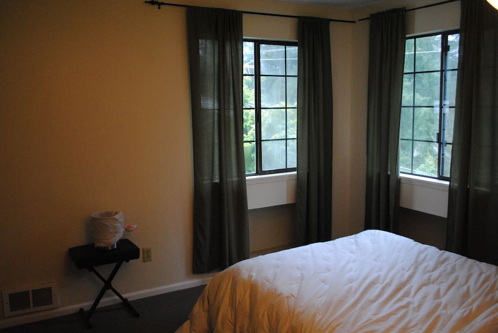 quiet bedroom with plenty of natural light