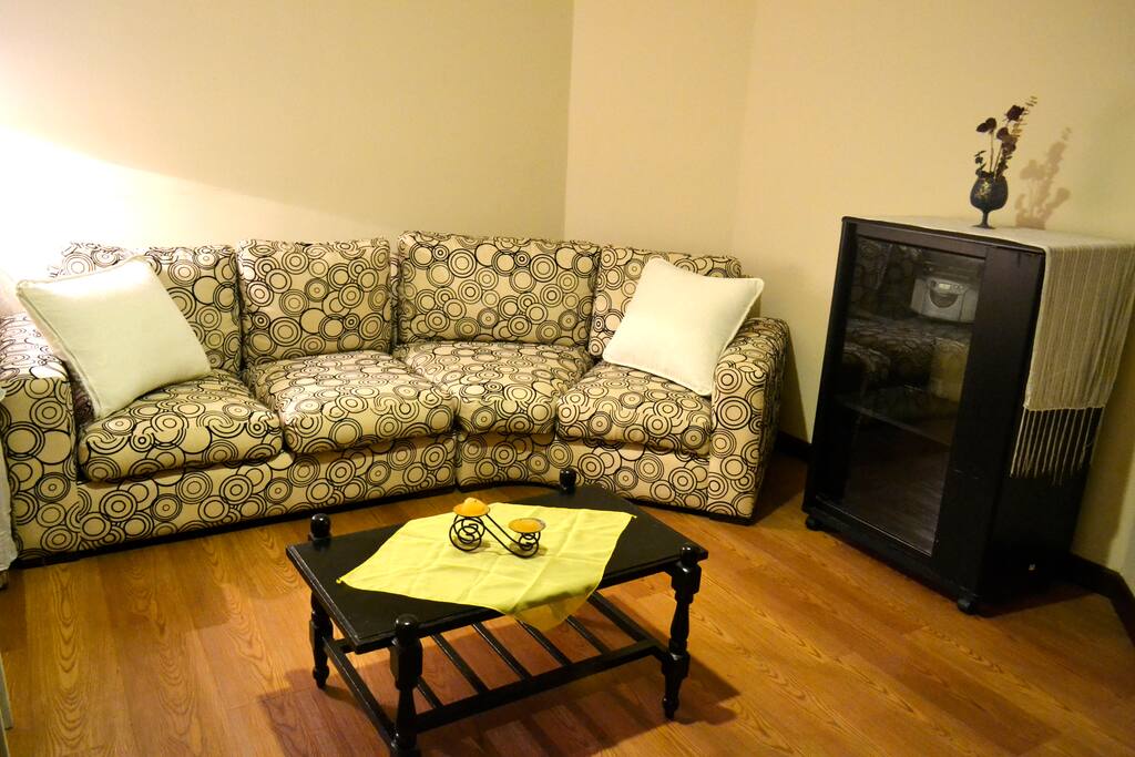 the private living room of the studio/ el living privado del garzonier.