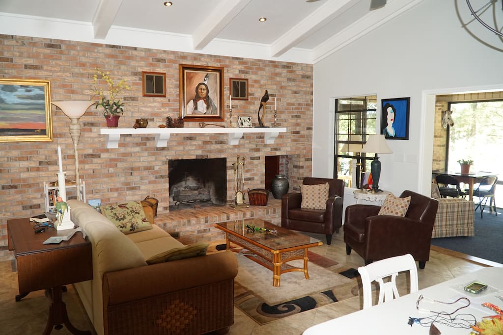 Fireplace in Spacious Living Room