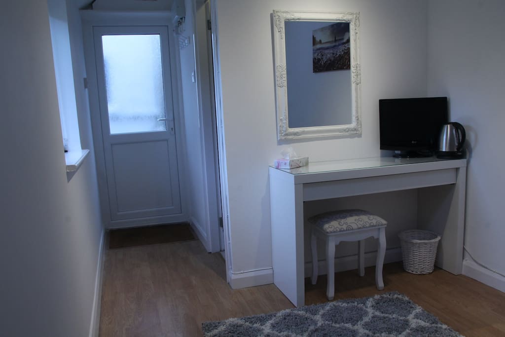 Private entrance and dressing table
