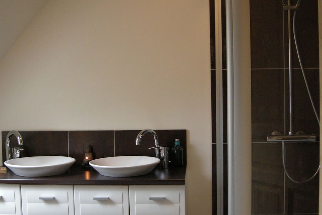 Salle de bain avec douche