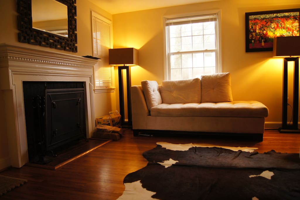 Fireplace and lounge