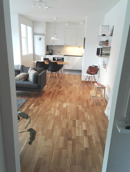 A bright living room with open floorplan