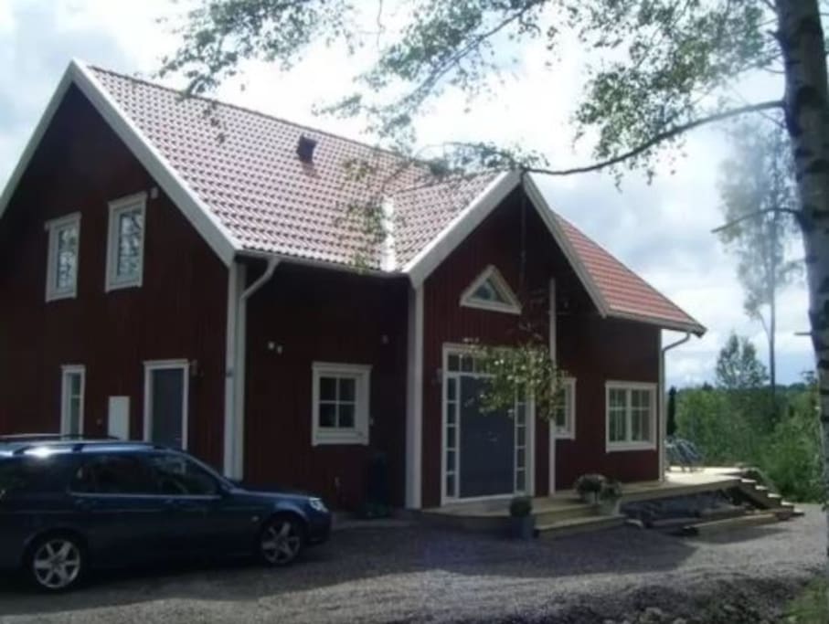 Our classic, red swedish house with two floors, a large terrace. About 170 m2, built 2008.
