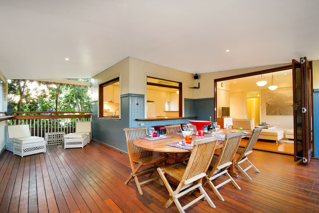 Relax in the outdoor deck area overlooking tropical garden