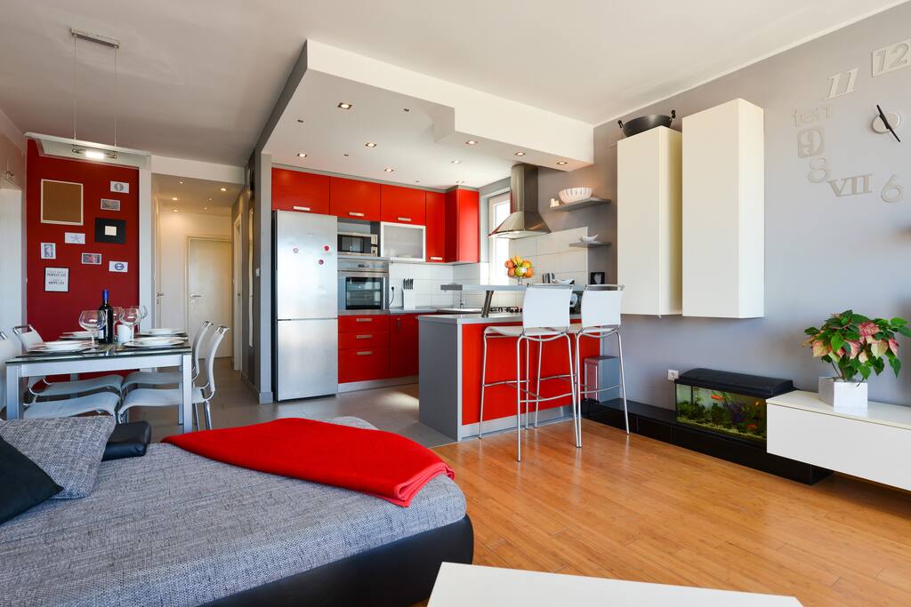 View on the kitchen from the living room