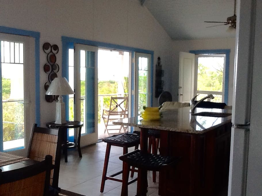 Two french door combination sets to front deck