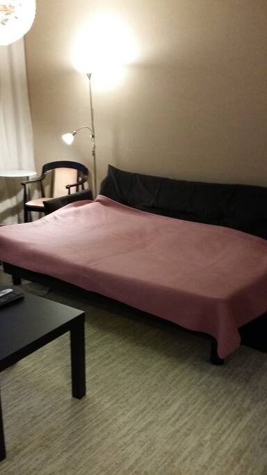 A sofa when widen to a bed