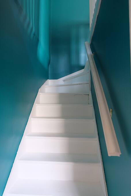 Stairs up to your floor