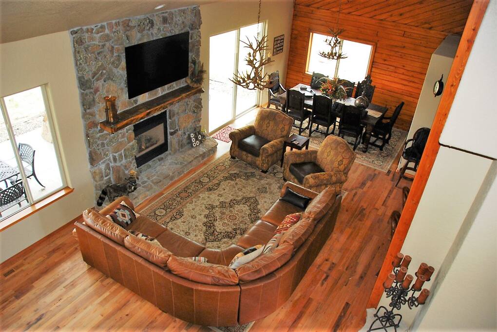 Spacious Living Area w/ custom fireplace