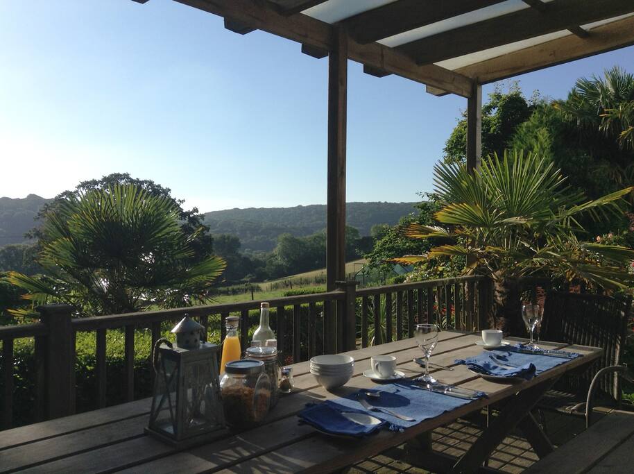 Breakfast table and view