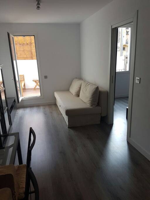 Vista del sofa, zona relax