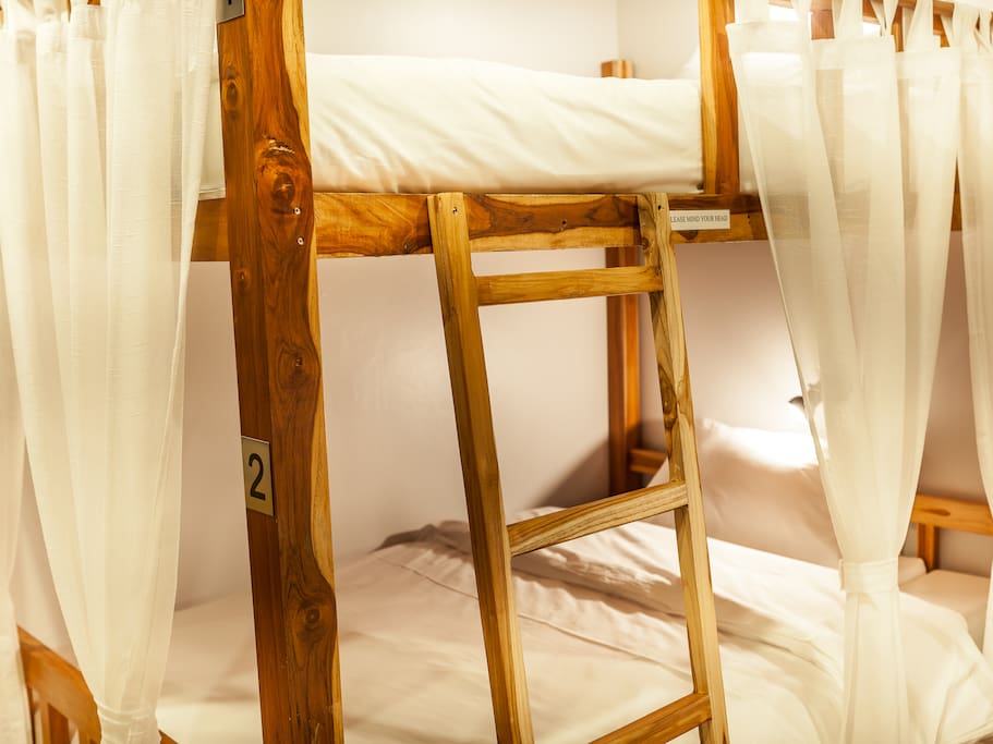 Bunk Beds are made of solid teakwood .