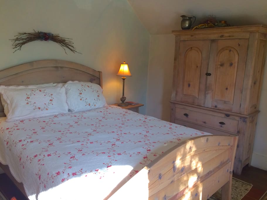 Extra-long queen bed and armoire