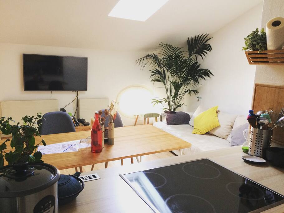 Living Room with open kitchen