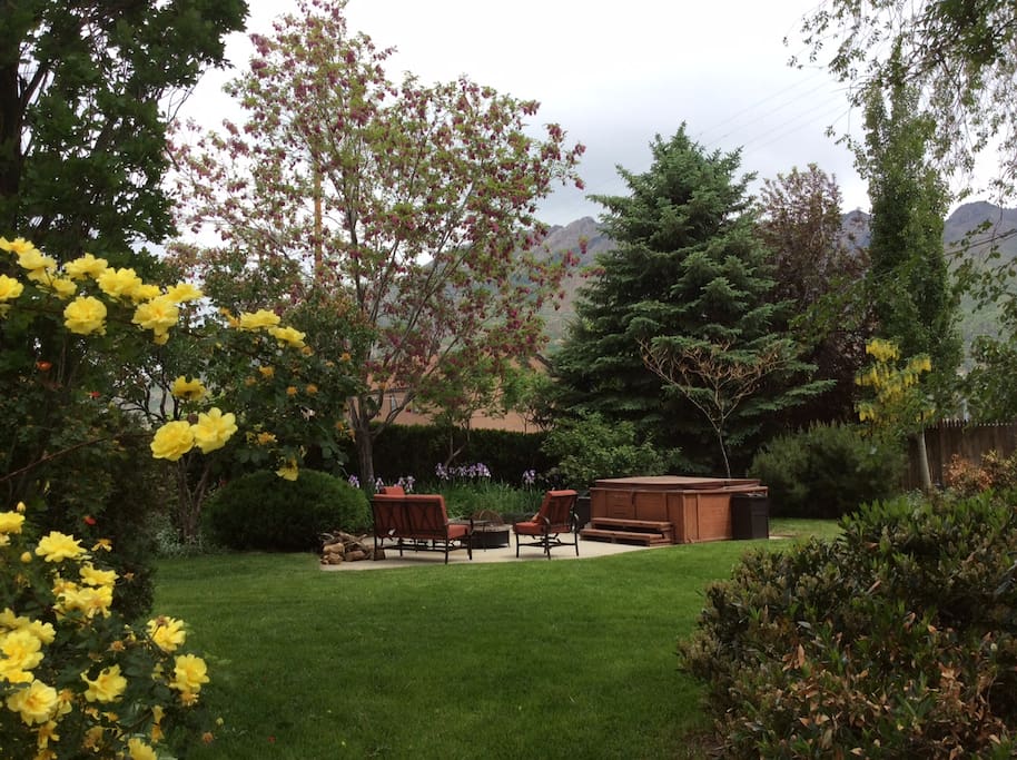 Garden Spa and Fire Pit