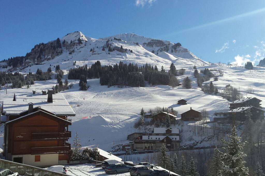 vue sur les montagnes du balcon