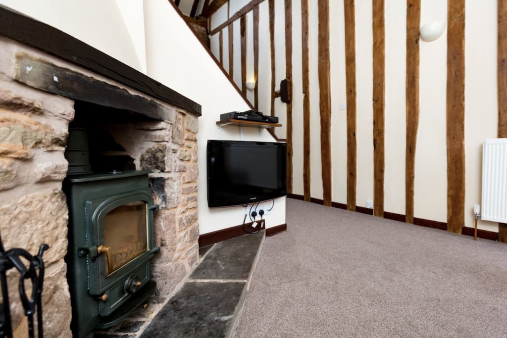 Incredible Beams and Wood Burner to relax and enjoy