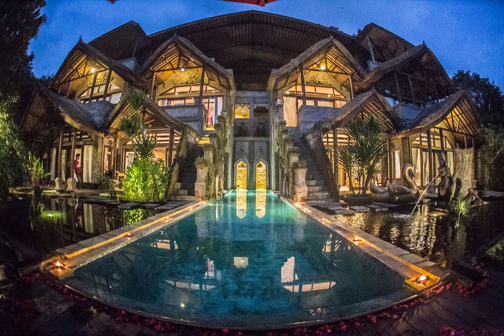 Evening view from front of the Villa