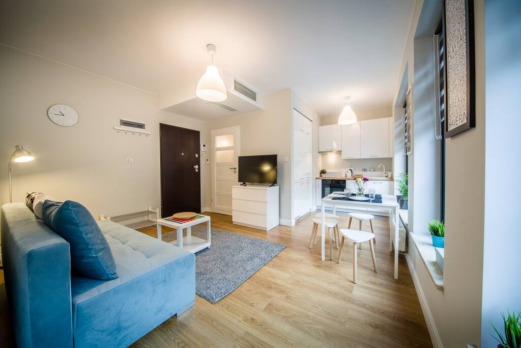 Sofa Bed, Coffee Table, Double Bed and Flat Screen TV