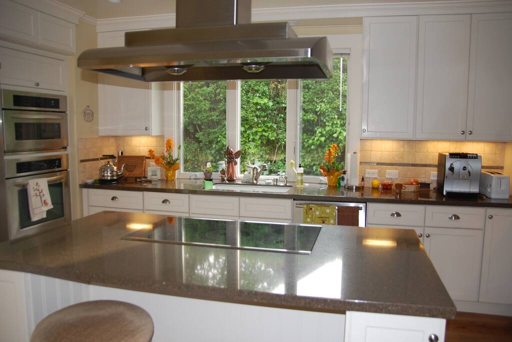 Remodeled kitchen with plenty of work space, shared with owner