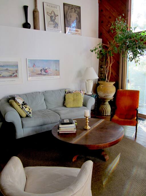 Living Room with sliders onto deck