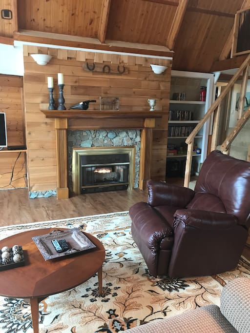 View of livingroom from loveseat.