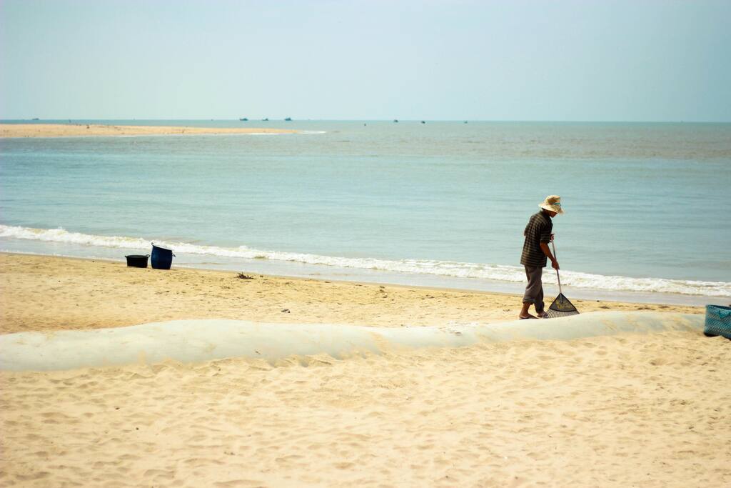 The private beach located