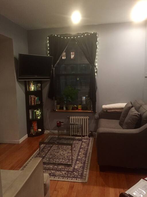 Shared living area, with Apple TV( Hulu, HBO Go, Netflix)