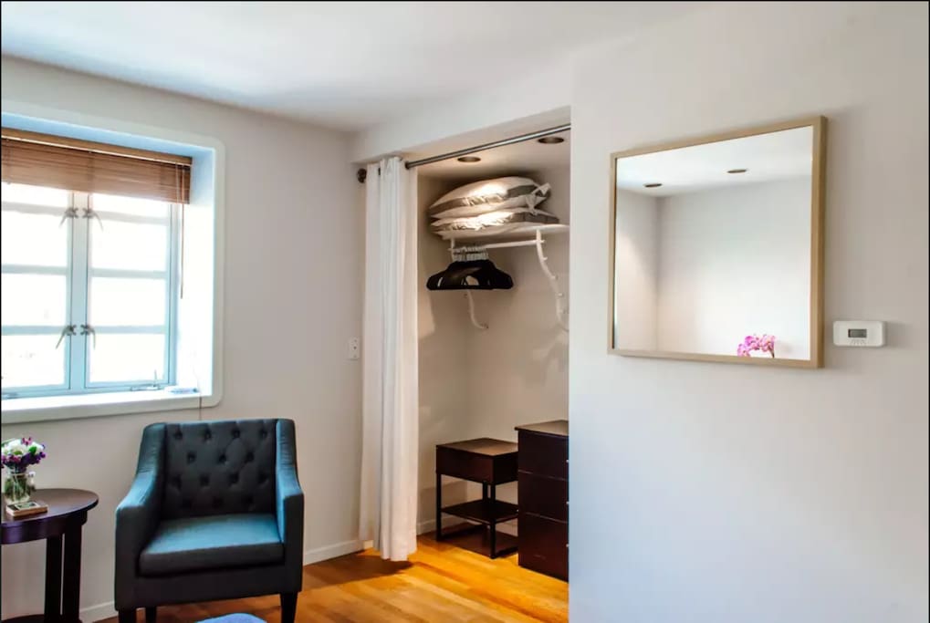 Spacious closet with plenty of storage for your clothing and luggage