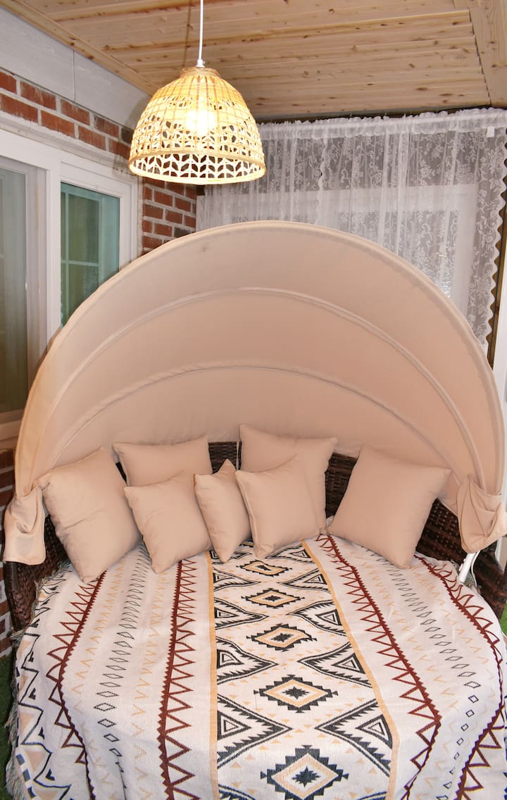 Გარე საწოლი rattan♡