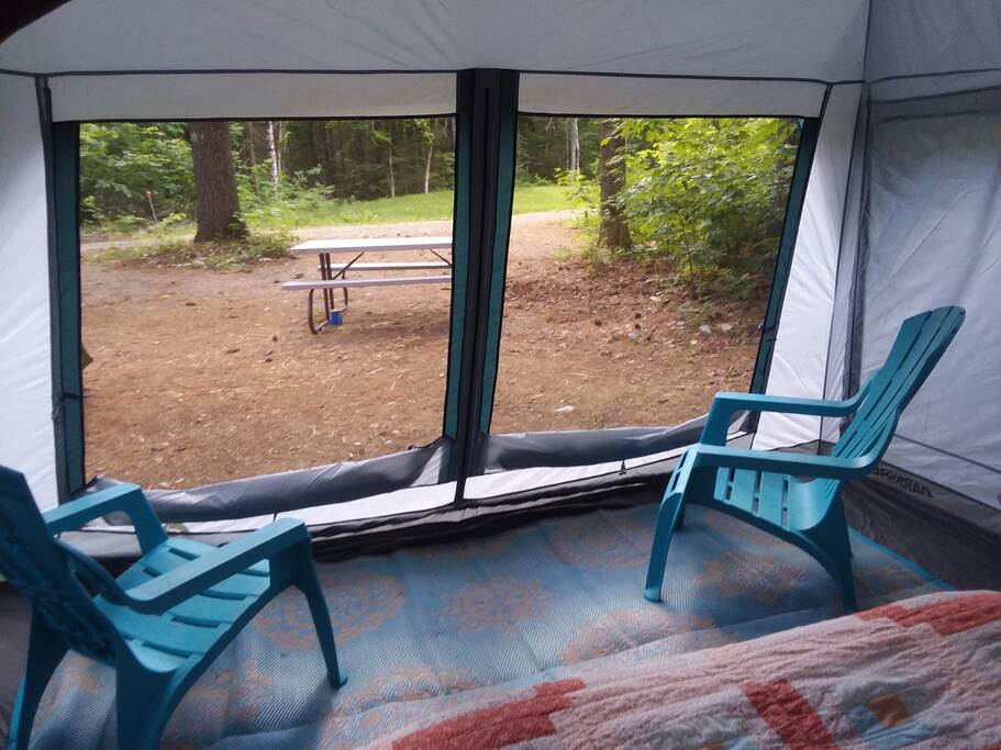 Looking out screened front