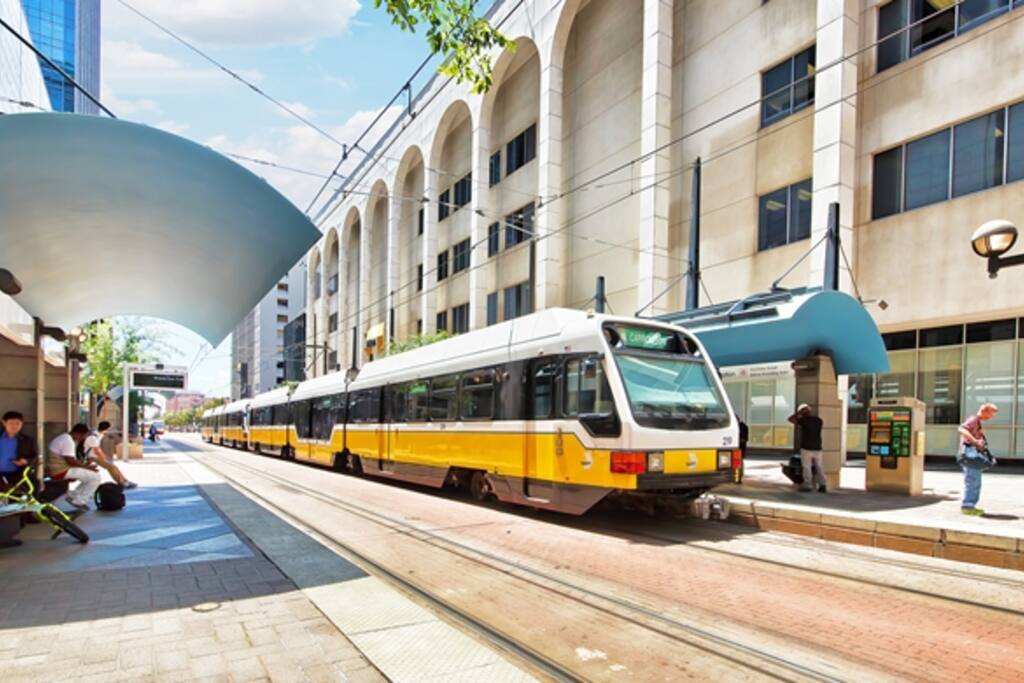 Train is Located one block from the apartment literally . Walk score is 96! Tons of Bars and restaurants in walking distance