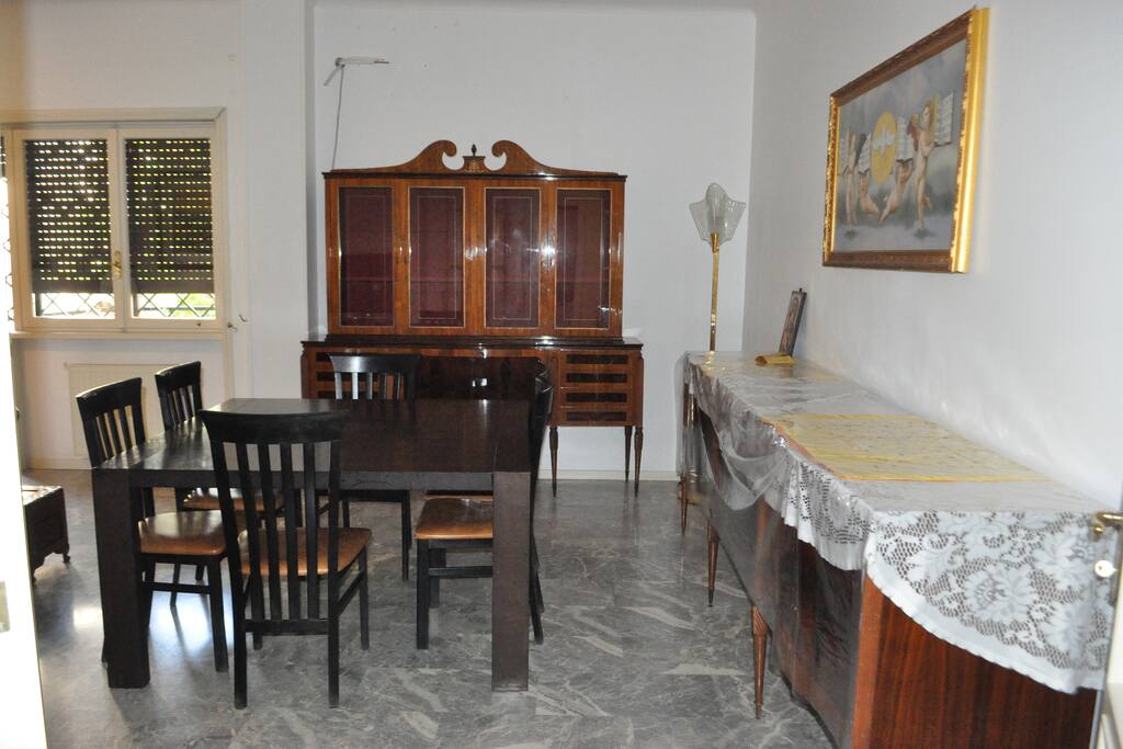 Dining area with antique Italian furnishings