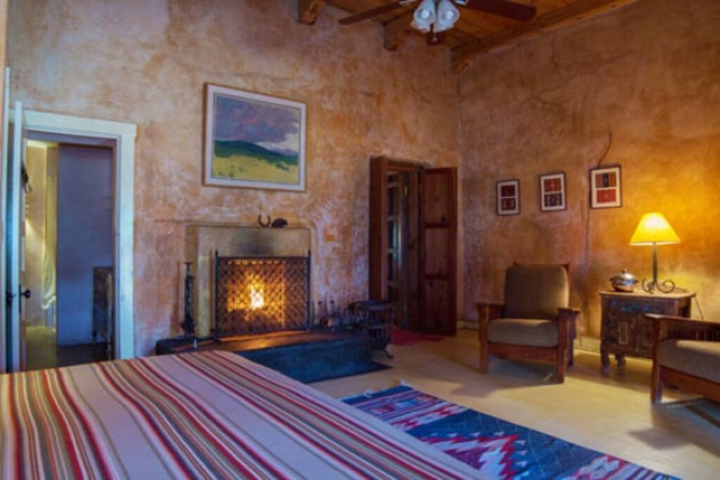 Fireplace and sitting area