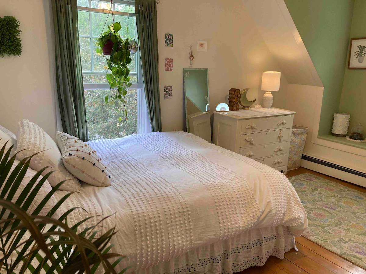 Naša „zelená izba“  ponúka veľa rastlín a super pohodlnú posteľ Queen.