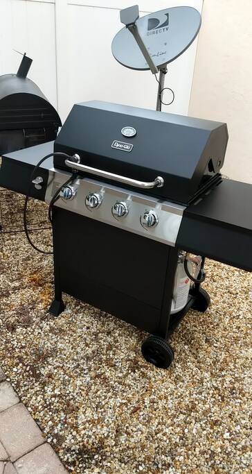 New Gas Grill and Charcoal Smoker available for use!