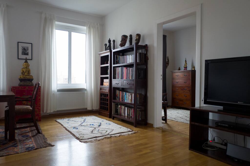 Our livingroom, with a peek into our bedroom