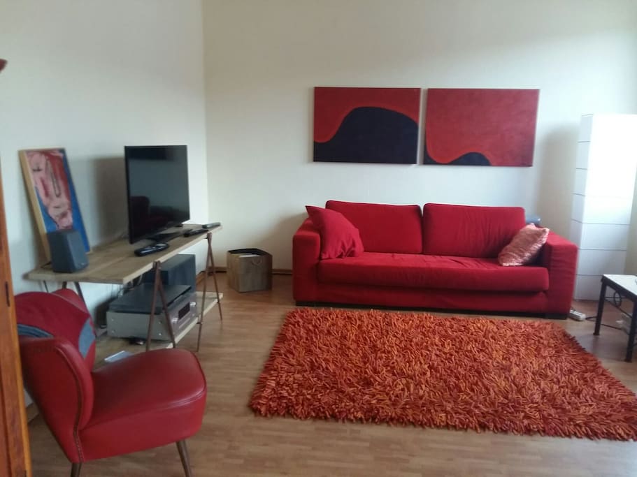 Livingroom, where you sleep and live.