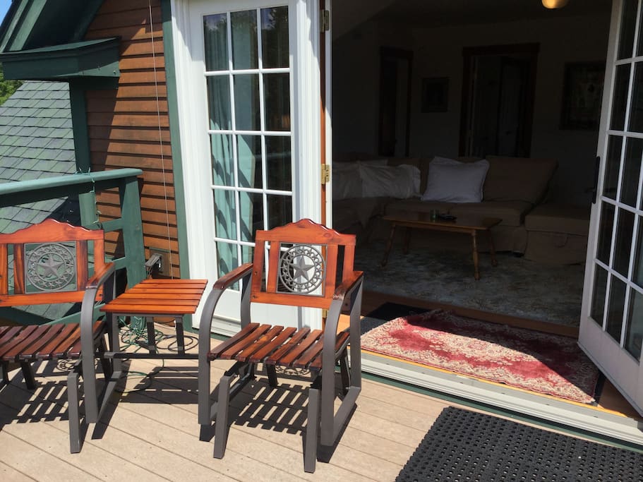 Private Entrance and Deck with Double French Doors "Open Up the Sky" (and Star Gazing!)