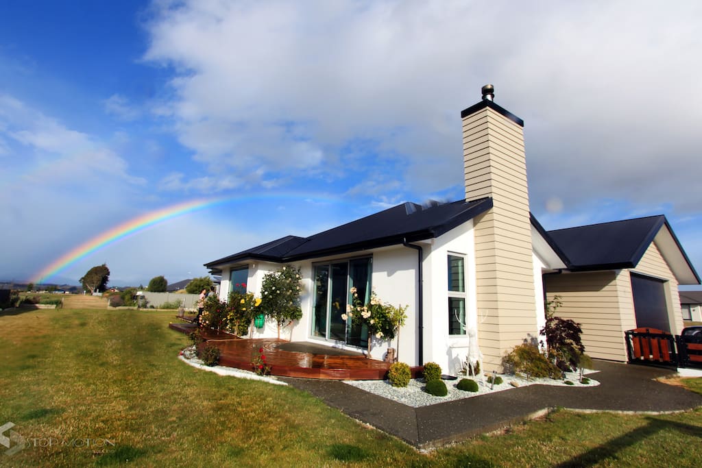 A beautiful rainbow in our backyard.