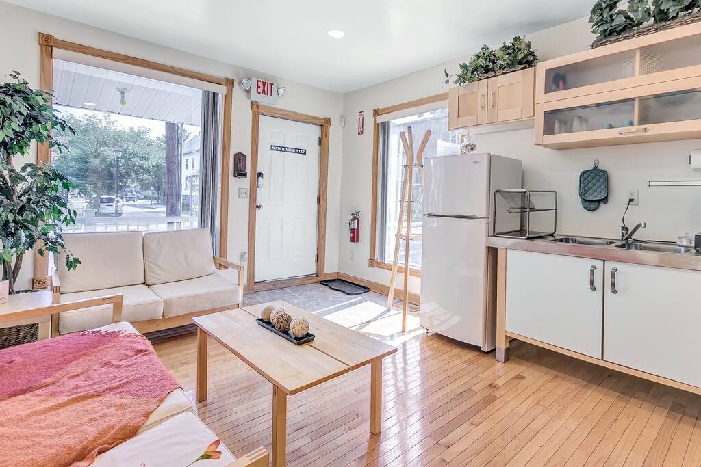 Front Entryway into Open Floor Plan of Kitchen & Living Room
