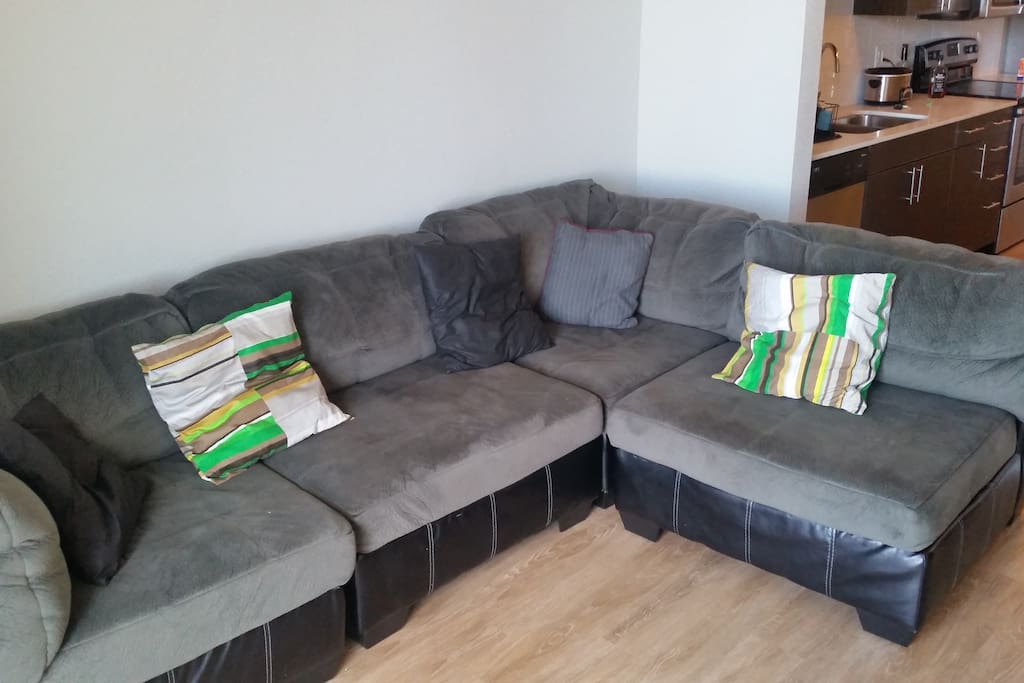 This sectional couch can be moved in any kind oflayout to suit your comfort.