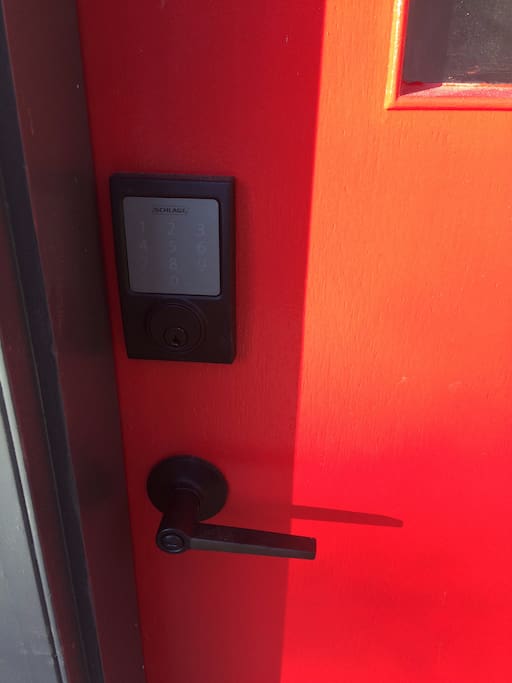 Check in is a breeze with the Schlage electronic smart deadbolt. Receive your door code in advance for self check-in.