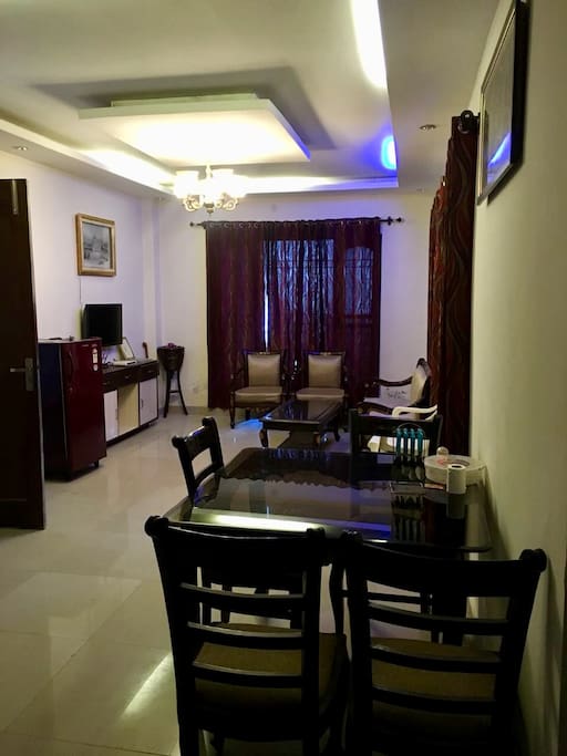 Common area with sitting and dining