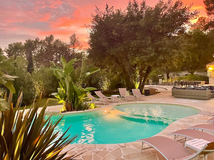 Domaine Sur 1 Ha: 3 Maisons, Piscine, Spa, Famille - Roquefort-les-Pins