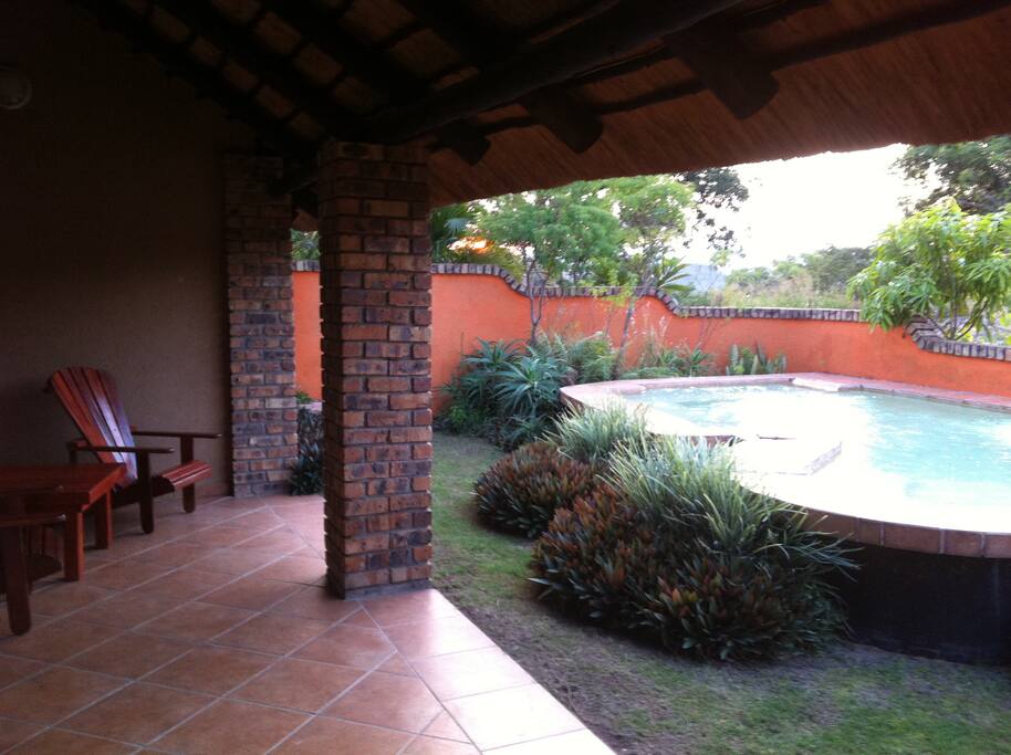 Private Veranda overlooking view with own private pool