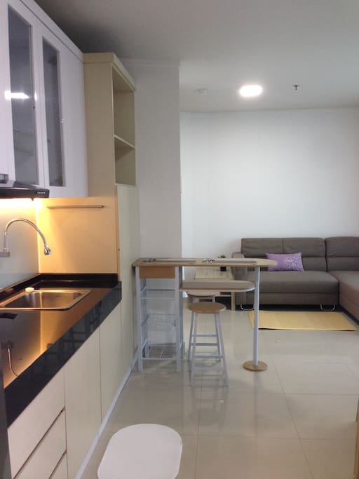 living room & kitchen